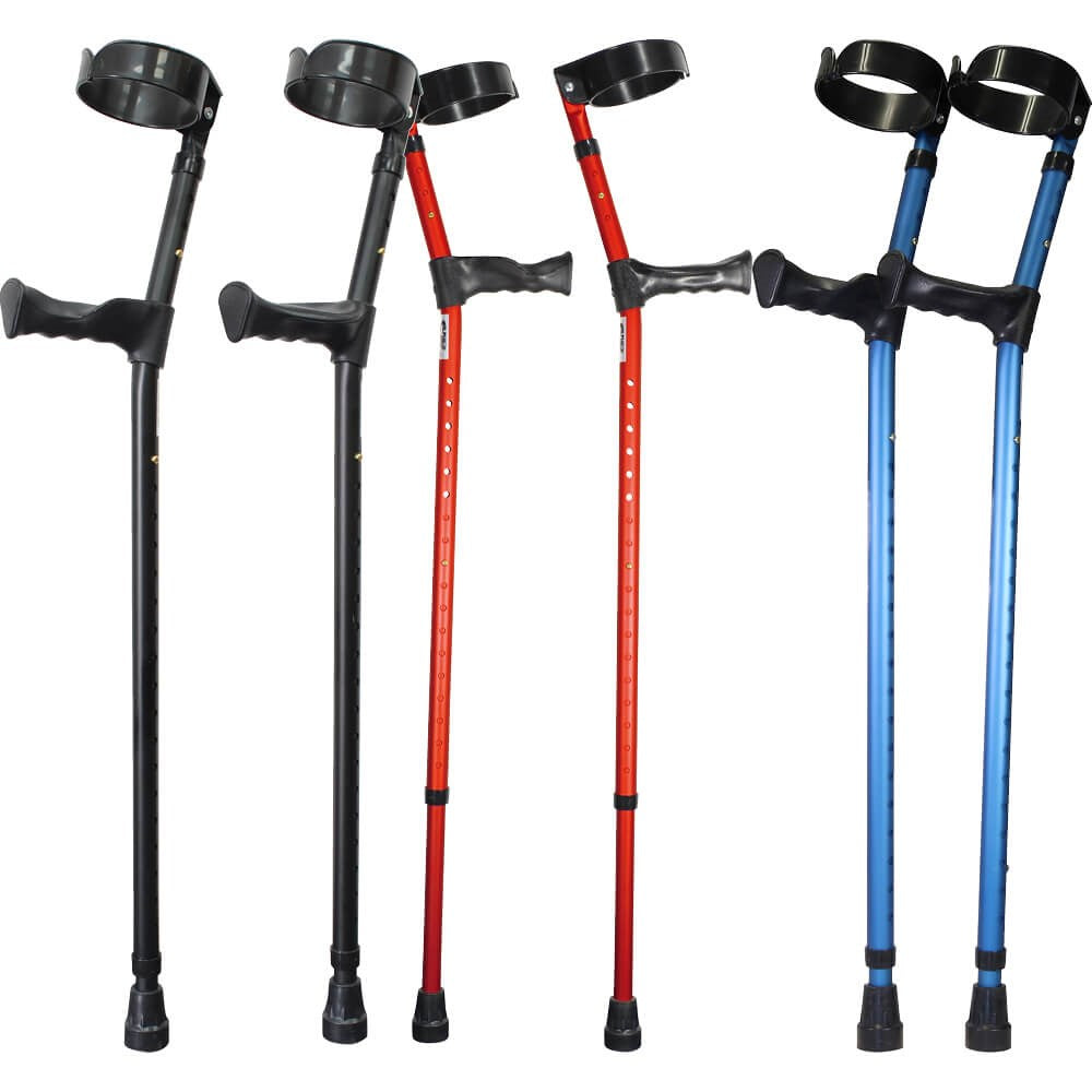 Crutches - Double Adjustable Forearm Crutch With Anatomical Handle